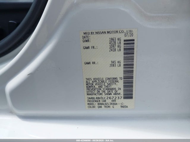 1N4BL4BV3LC267237 Nissan 2020