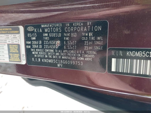 KNDMB5C18G6099753 KIA dohc gdi lambda ii