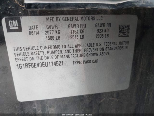 1G1RF6E40EU174521 Chevrolet Volt