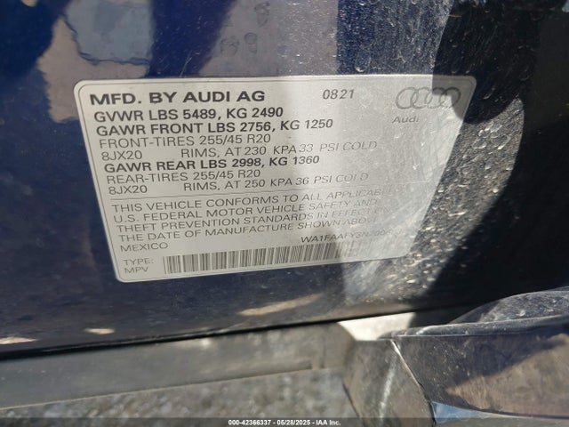 2022 AUDI Q5 WA1FAAFY3N2006634 Photo 8