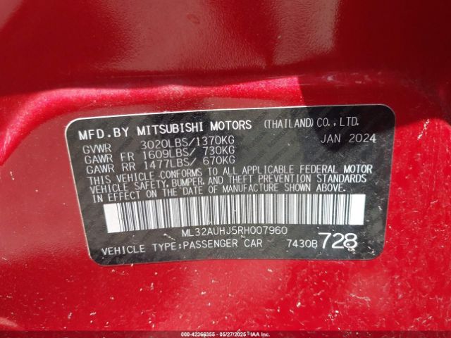 2024 MITSUBISHI MIRAGE ML32AUHJ5RH007960 Photo 8