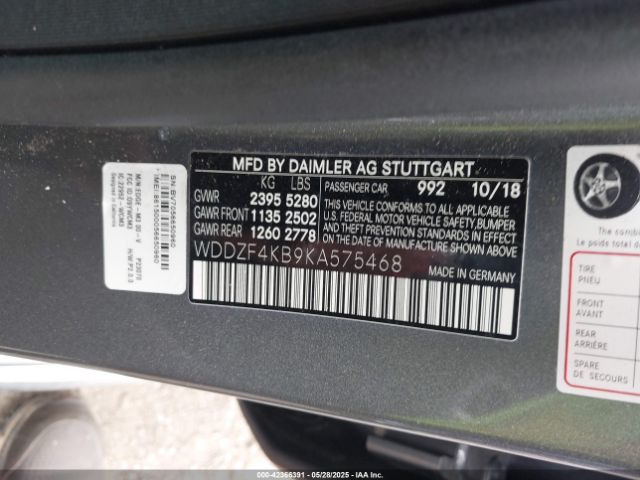 WDDZF4KB9KA575468 Mercedes-Benz E 300 4matic