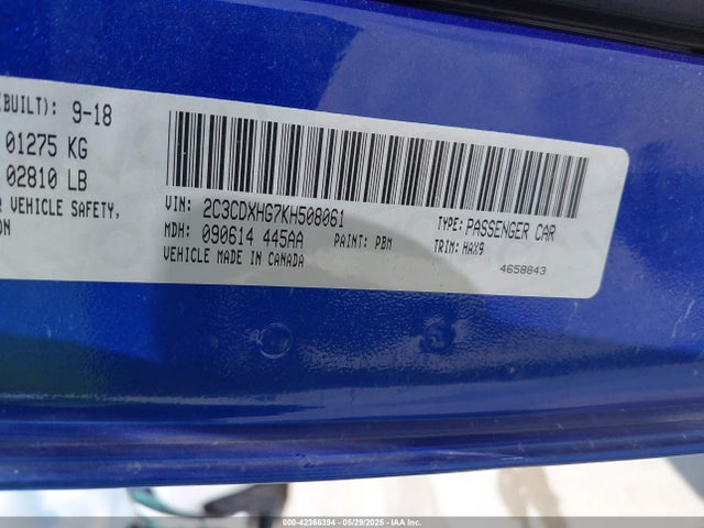 Dodge 2019 2019 2C3CDXHG7KH508061 Image 9