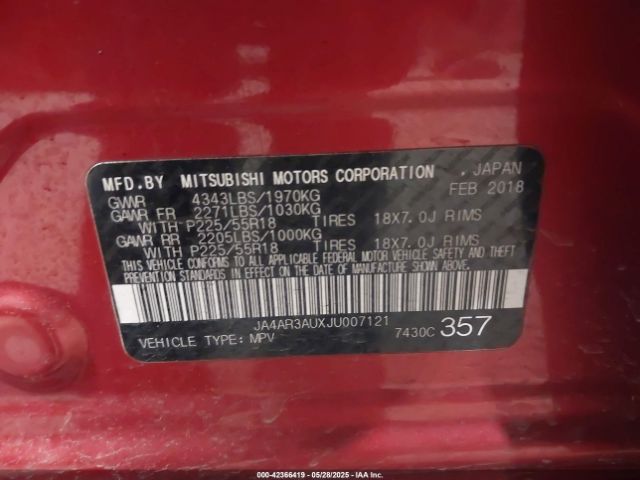 2018 MITSUBISHI OUTLANDER SPORT JA4AR3AUXJU007121 Photo 8
