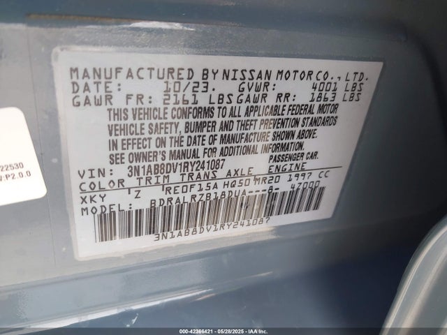3N1AB8DV1RY241087 Nissan 2024