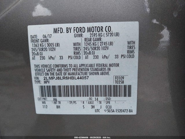2LMPJ8LR6HBL44057 Lincoln 3.7l tivct (twin independent variable camshaft timing)