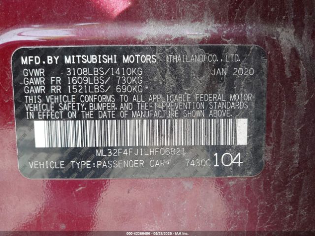 2020 MITSUBISHI MIRAGE G4 ML32F4FJ1LHF06821 Photo 8