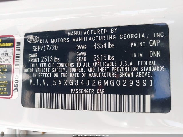 5XXG34J26MG029391 KIA t-gdi gamma ii