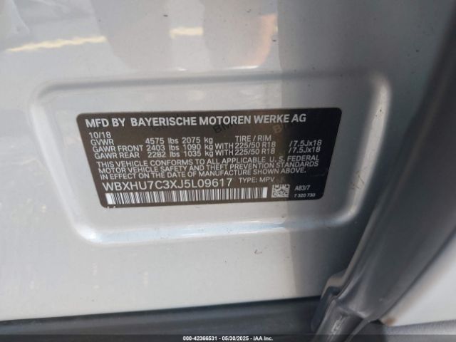 WBXHU7C3XJ5L09617 BMW X1 Sdrive28i