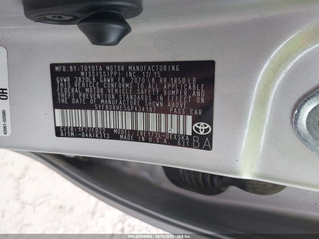 Toyota 2zr-fe 2016 5YFBURHE5GP434187 Image 9