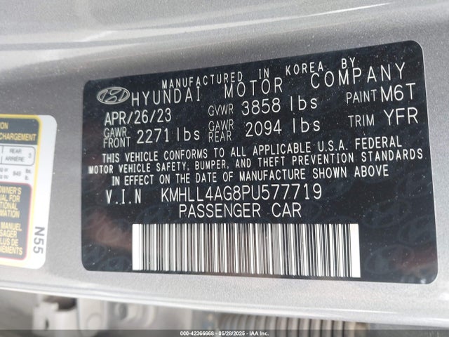 KMHLL4AG8PU577719 Hyundai mpi nu pe