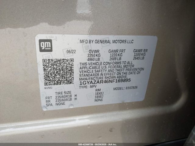 1GYAZAR46NF169895 Cadillac lsy - sidi, vvt, alum, var 3