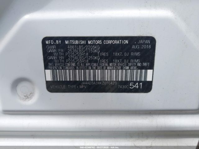2019 MITSUBISHI OUTLANDER JA4AD3A3XKZ010420 Photo 8