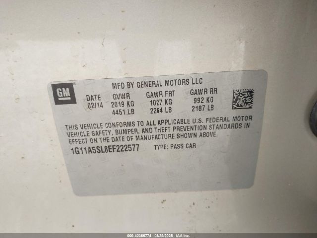 1G11A5SL8EF222577 Chevrolet Malibu 1fl