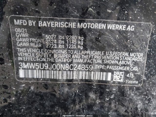 2022 BMW 3 SERIES 3MW5U9J00N8C24859 Photo 8