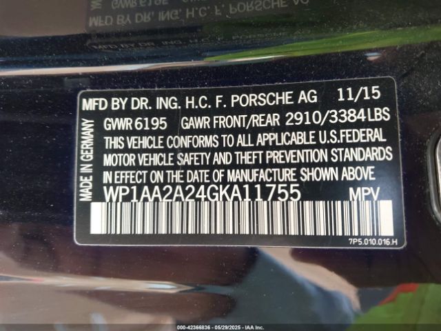 2016 PORSCHE CAYENNE WP1AA2A24GKA11755 Photo 8