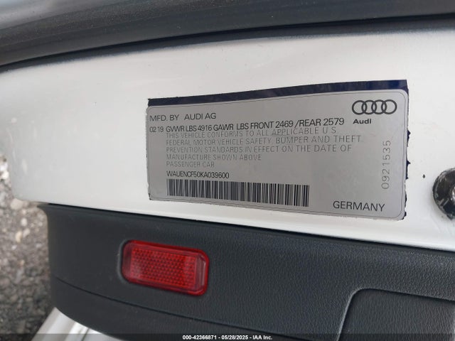 Продаж на аукціоні авто 2018 Audi A5 2.0t Premium, vin: WAUBNCF51JA056746, номер лоту: 42366871