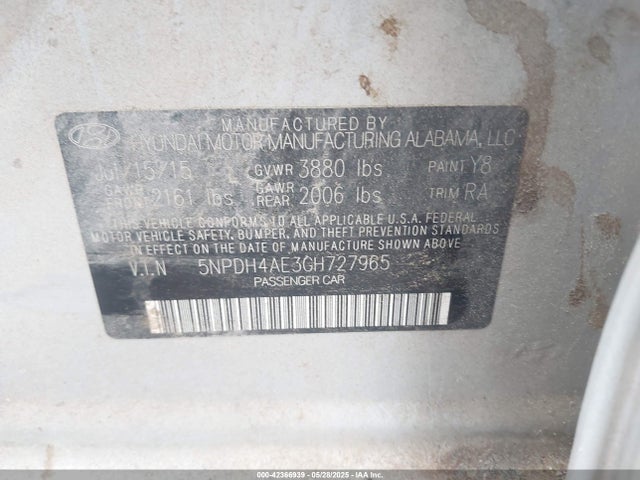 Hyundai ELANTRA SE 2016 5NPDH4AE3GH727965 Image 9