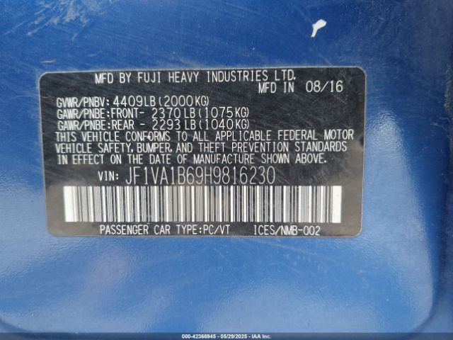 2017 SUBARU WRX JF1VA1B69H9816230 Photo 8