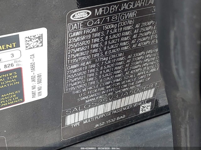 Land Rover aj126 2018 SALGS2SV3JA502681 Image 9