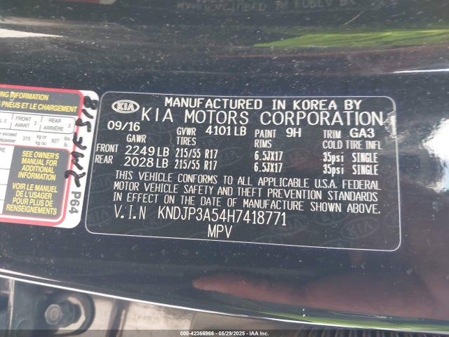 KIA gdi 2017 KNDJP3A54H7418771 Image 9