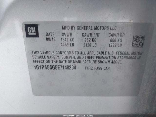1G1PA5SG5E7148204 Chevrolet Cruze Ls Auto