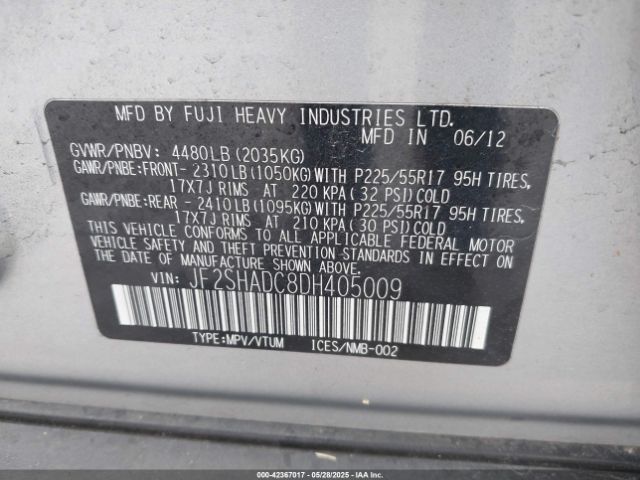 2013 SUBARU FORESTER JF2SHADC8DH405009 Photo 8