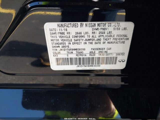 JN1EV7AR9HM836099 Infiniti Q50 3.0t Premium