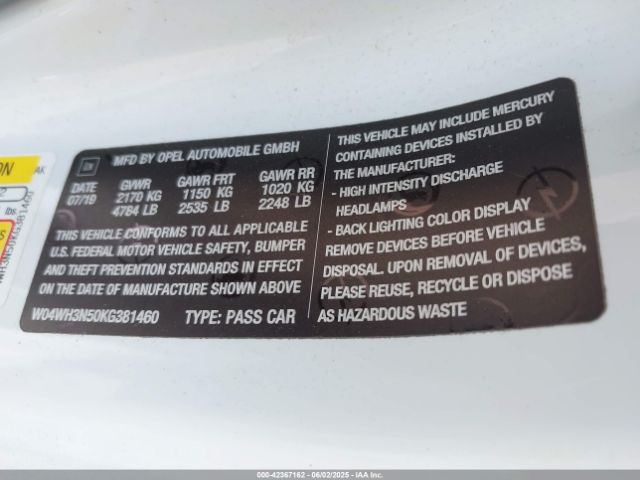 W04WH3N50KG381460 Buick Cascada Premium