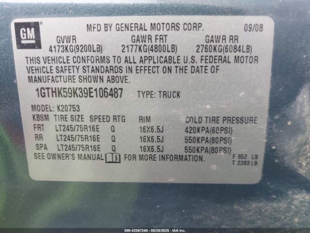 2009 GMC SIERRA 2500HD 1GTHK59K39E106487 Photo 8
