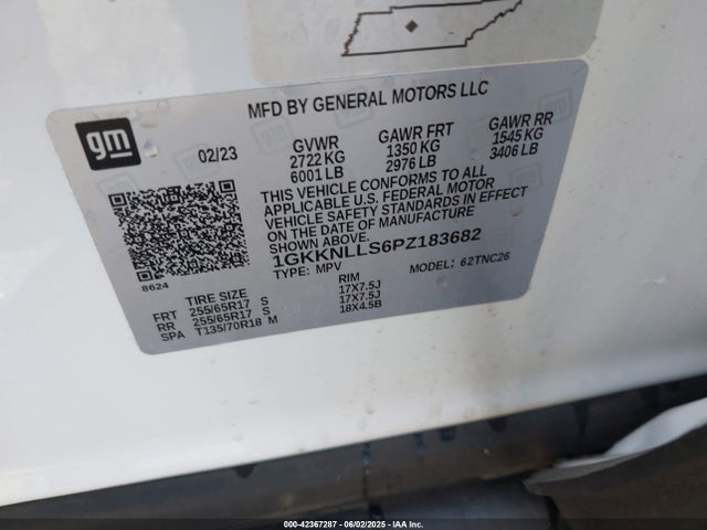 1GKKNLLS6PZ183682 GMC lgx