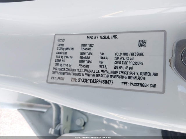 2023 TESLA MODEL 3 5YJ3E1EA3PF489477 Photo 8