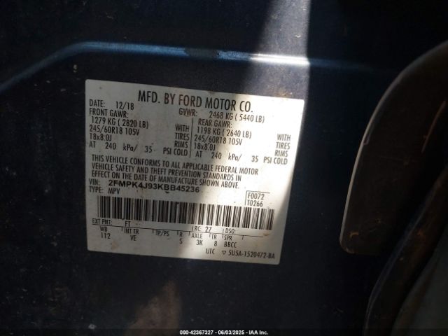 2019 FORD EDGE 2FMPK4J93KBB45236 Photo 8