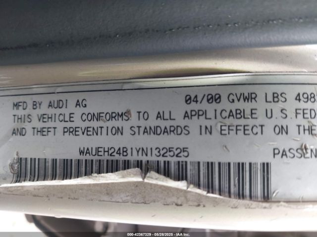 2000 AUDI A6 WAUEH24B1YN132525 Photo 8
