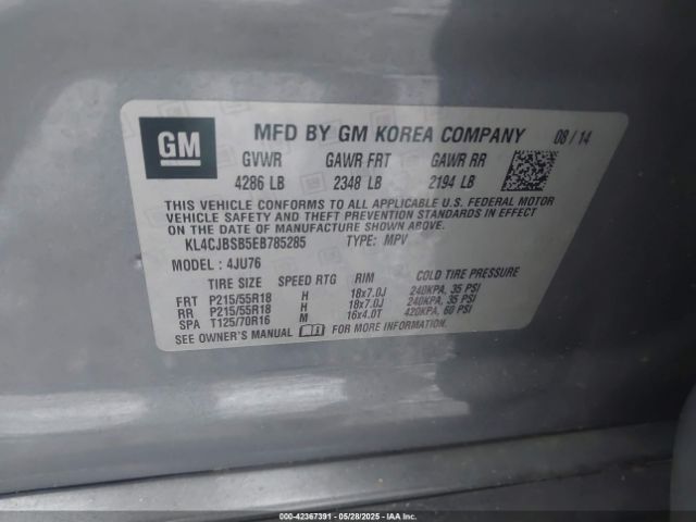 KL4CJBSB5EB785285 Buick Encore Convenience