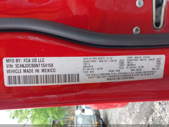 3C4NJDCB0NT154158 Jeep Compass (red) Edition 4x4