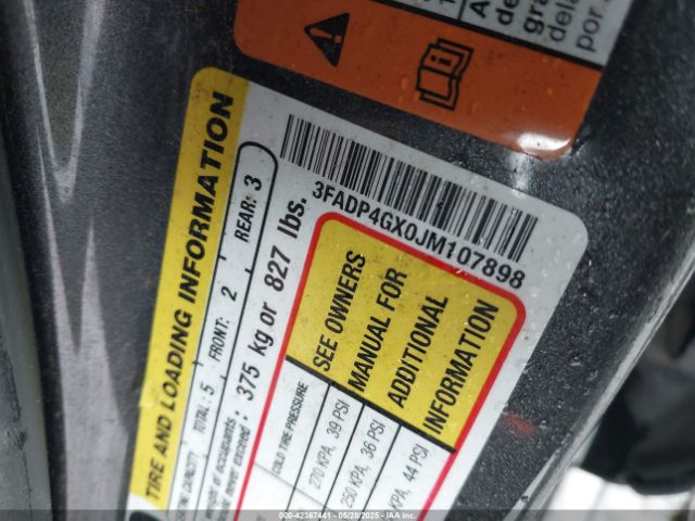 3FADP4GX0JM107898 Ford 1.6l gtdi prem. fuel