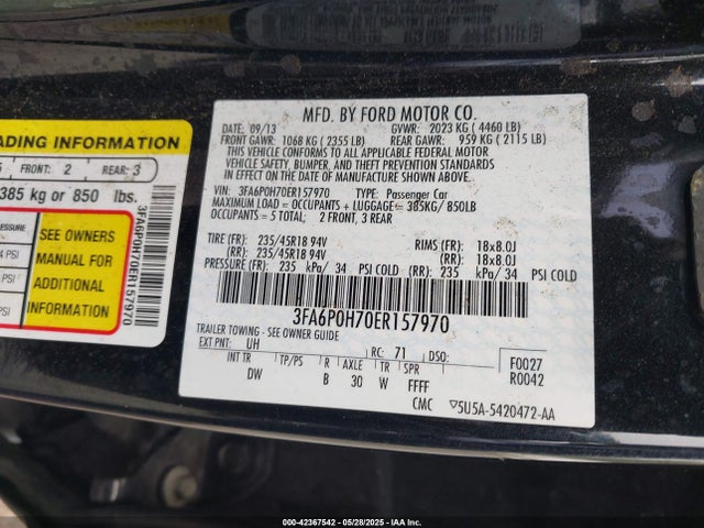 Ford 2014 2014 3FA6P0H70ER157970 Image 9
