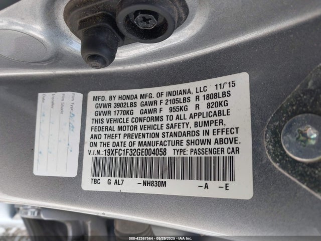 19XFC1F32GE004058 Honda l15b7