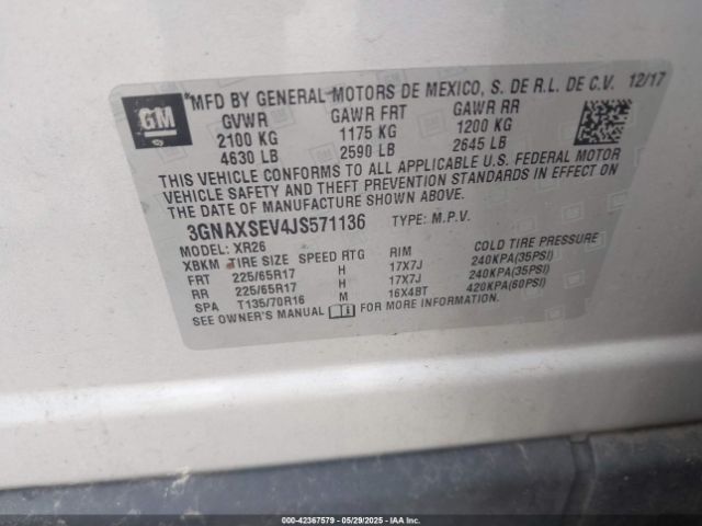 2018 CHEVROLET EQUINOX 3GNAXSEV4JS571136 Photo 8