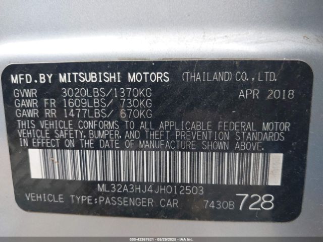 ML32A3HJ4JH012503 Mitsubishi Mirage