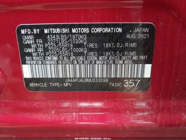 2021 MITSUBISHI OUTLANDER SPORT JA4APUAU6MU033599 Photo 8