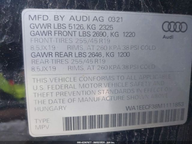 2021 AUDI Q3 WA1EECF38M1111853 Photo 8