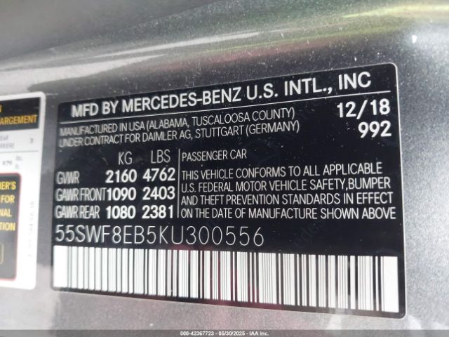 2019 MERCEDES-BENZ C 300 55SWF8EB5KU300556 Photo 8