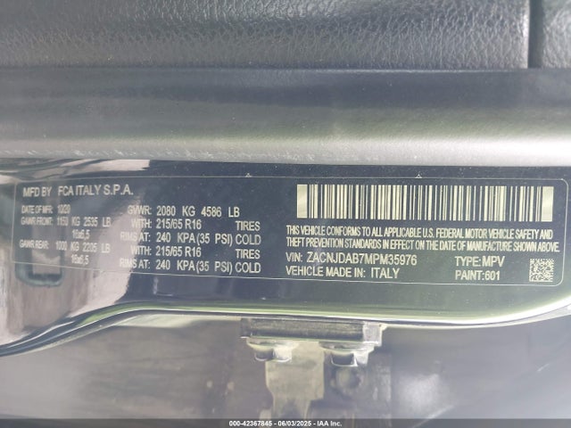 Jeep Renegade 2021 ZACNJDAB7MPM35976 Image 9