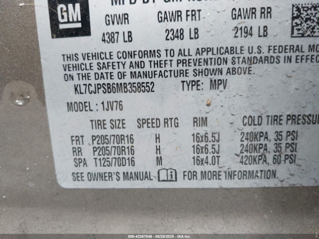 2021 CHEVROLET TRAX KL7CJPSB6MB358552 Photo 8