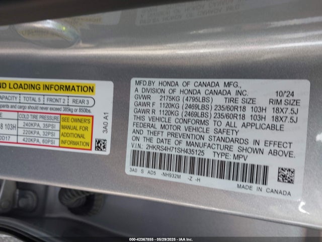 2HKRS4H71SH435125 Honda l15be