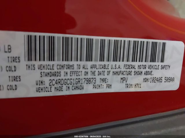 2016 DODGE GRAND CARAVAN 2C4RDGCG1GR179873 Photo 8
