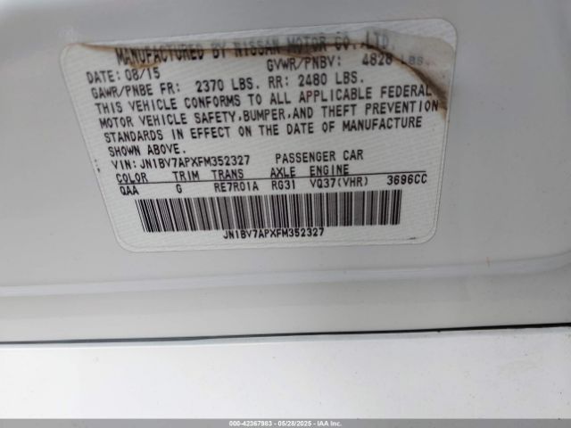 2015 INFINITI Q50 JN1BV7APXFM352327 Photo 8
