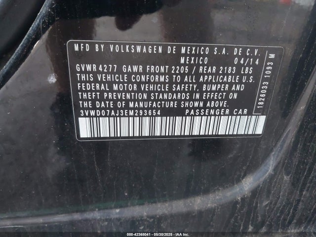 3VWD07AJ3EM293654 Volkswagen Jetta 1.8t Se